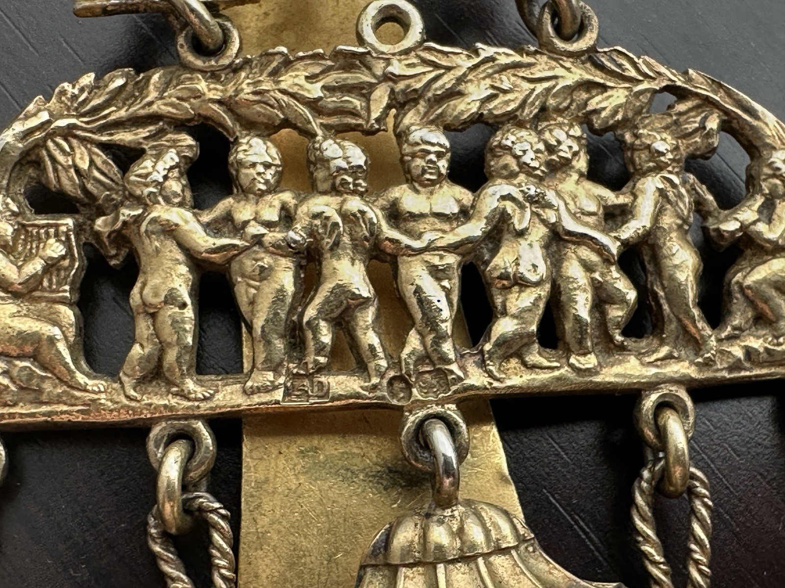 Stunning Victorian Solid Silver Gilt Chatelaine c.1870