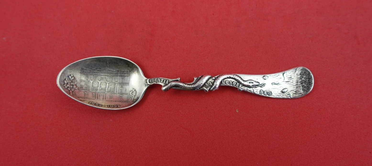 Pattern Unknown by Shiebler Sterling Demitasse Spoon Souvenir w/ snake 4 1/4″
