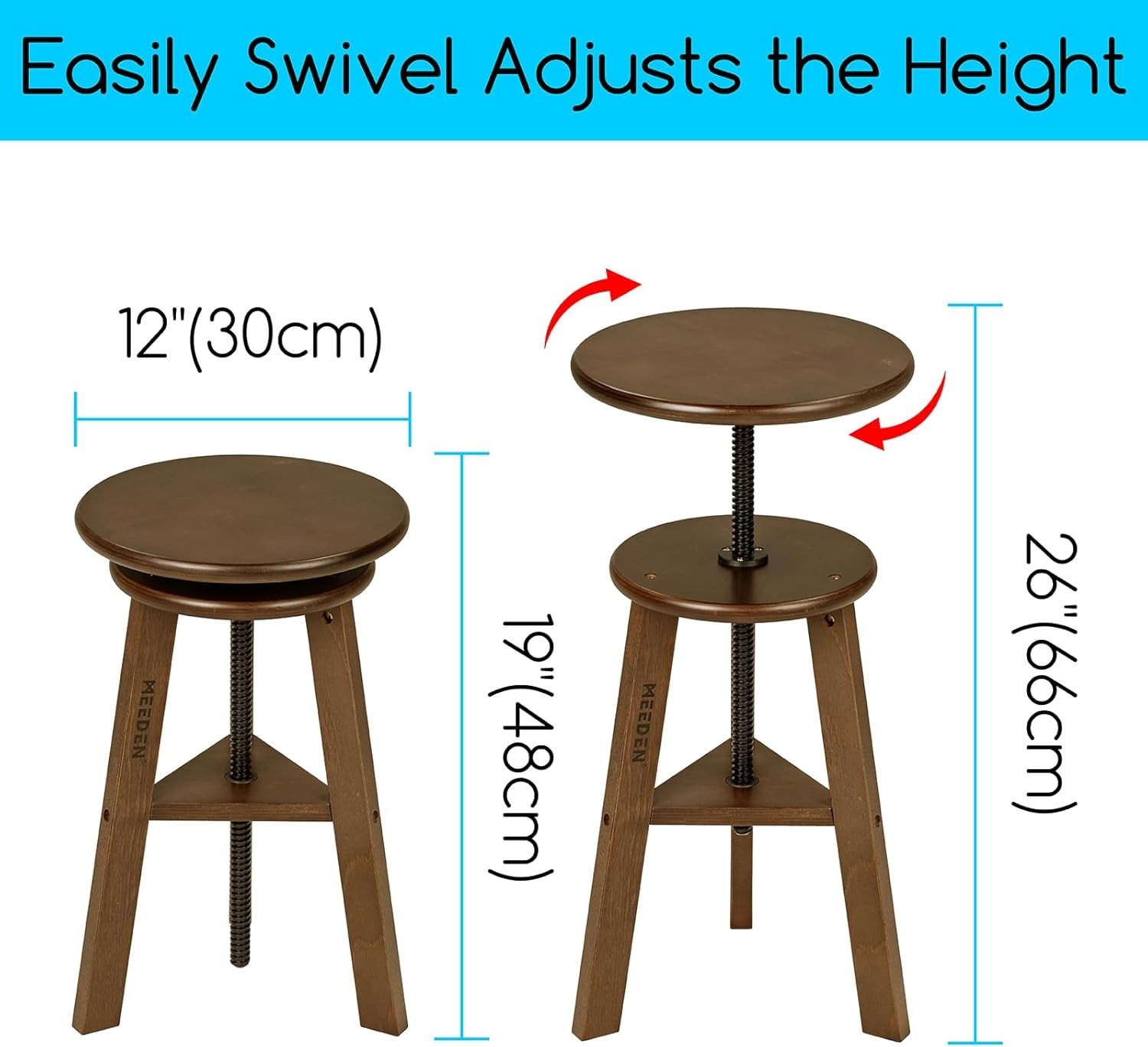 Vintage Style Height Adjustable Stool – Perfect for Art Studios and Home