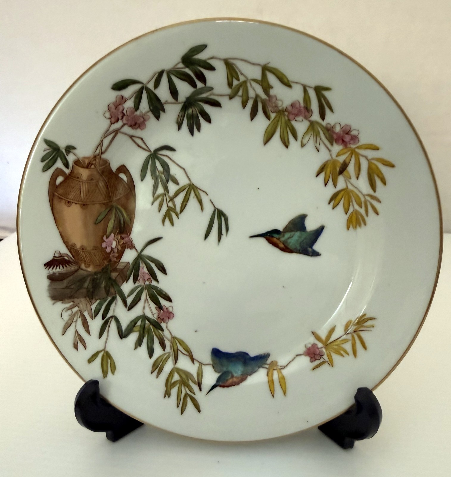 George Jones & Sons Cairo Bread & Butter Plate Aesthetic Hummingbirds Oleander