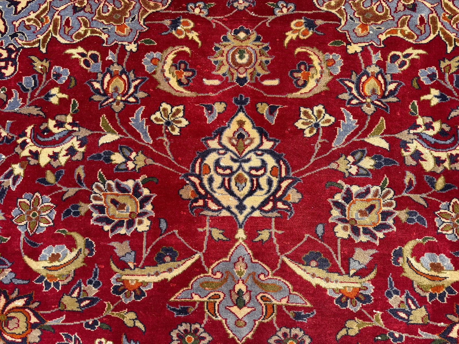 RED BLUE ANTIQUE ORIENTAL RUG 10×13 fine handmade wool colorful clean real 10×14
