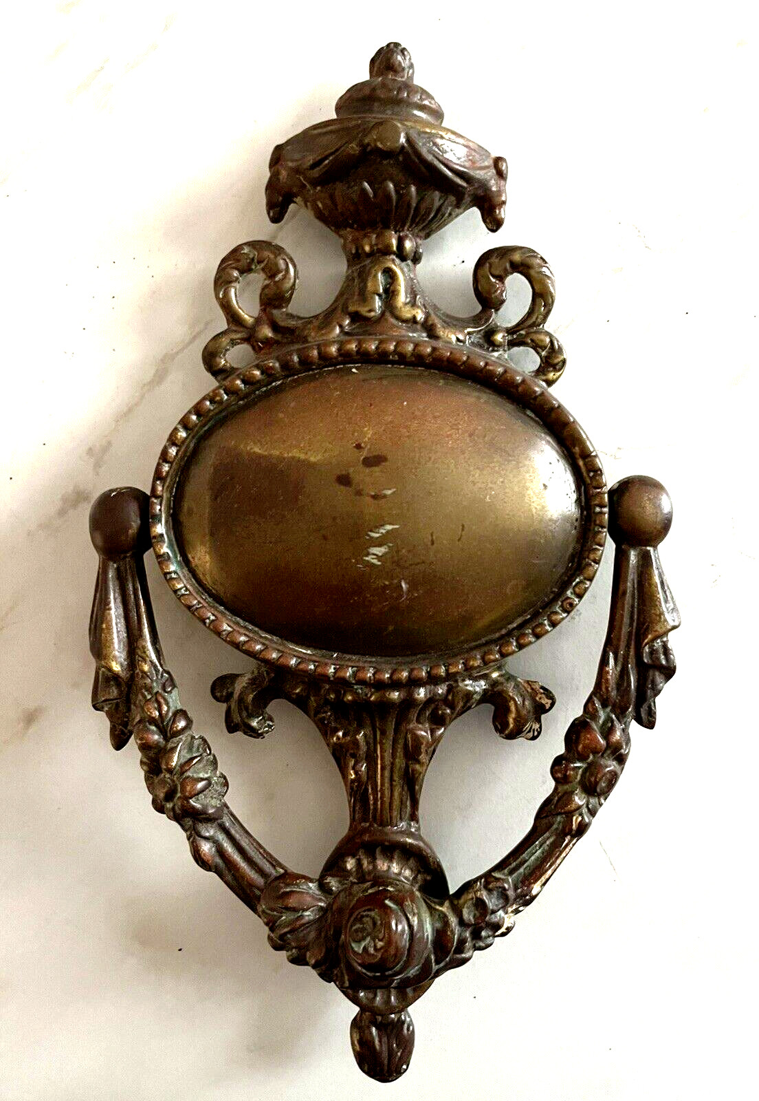 LARGE 10″ ANTIQUE c.1892 VICTORIAN NEW ORLEANS ART NOUVEAU BAROQUE DOORKNOCKER