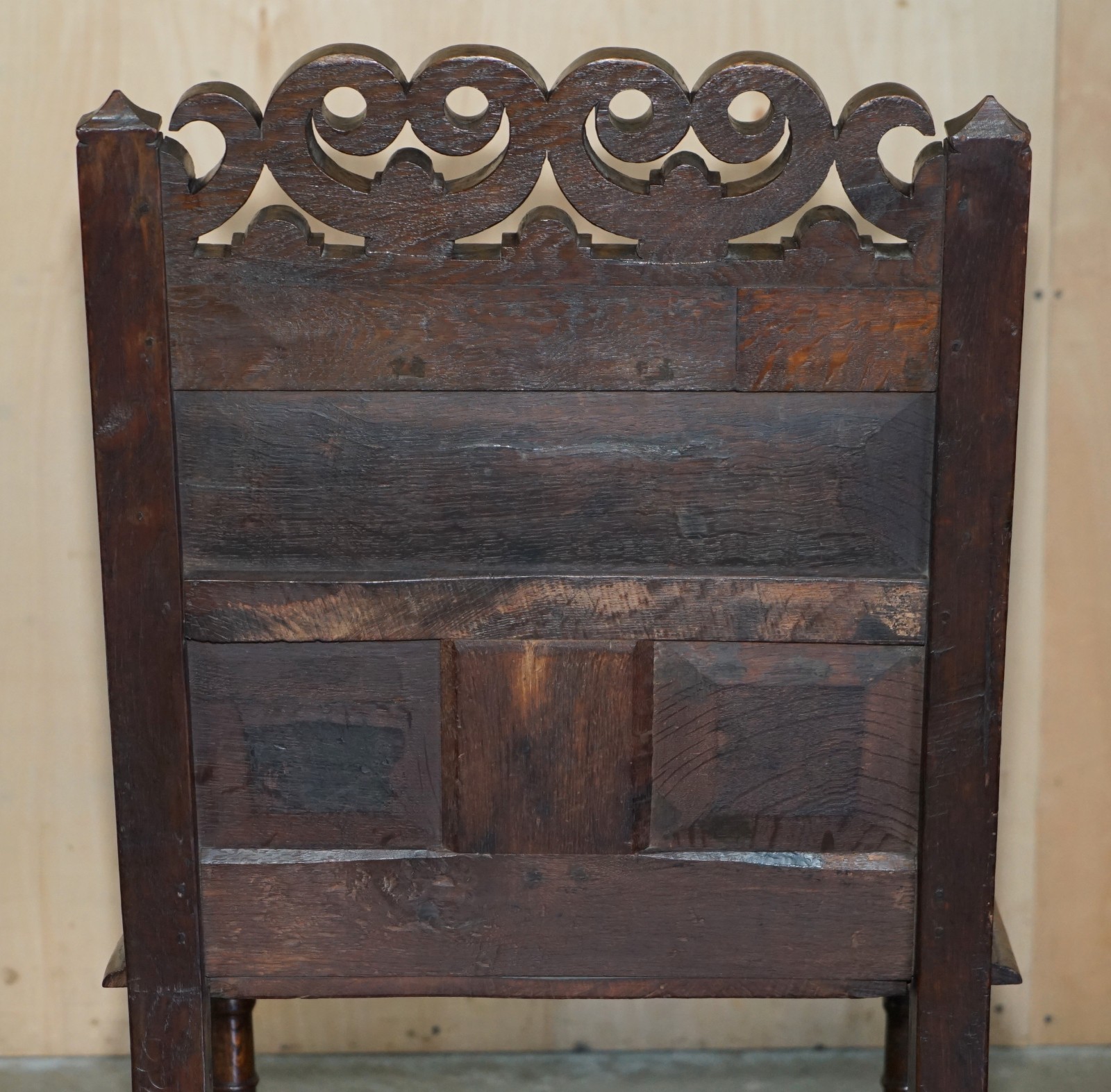 ANTIQUE EXCEPTIONALLY RARE 1677 DATED JOHN HALL ARMCHAIR NORTHERN ENGLAND OAK