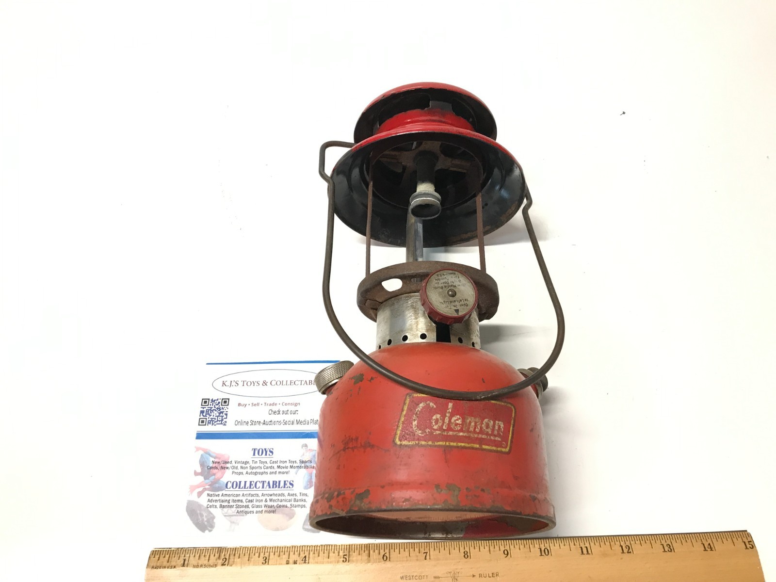 Coleman 1950’s Model 200A Lantern USA Red Vintage With Globe