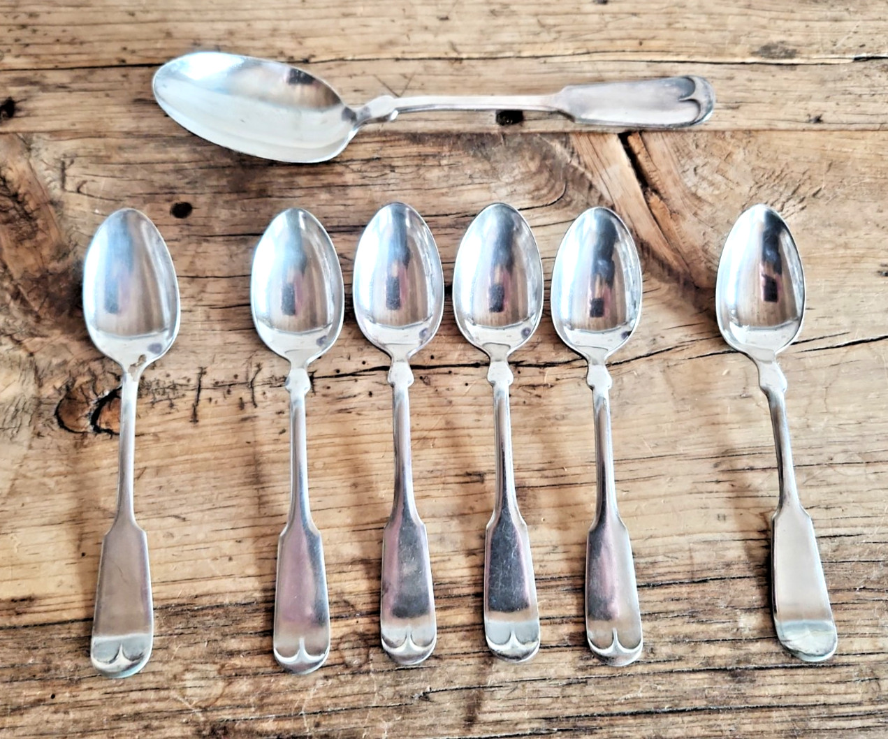 Rogers Bros Silver Plate Spoons Mixed Lot 7 Fiddle Antique Collectible 238g