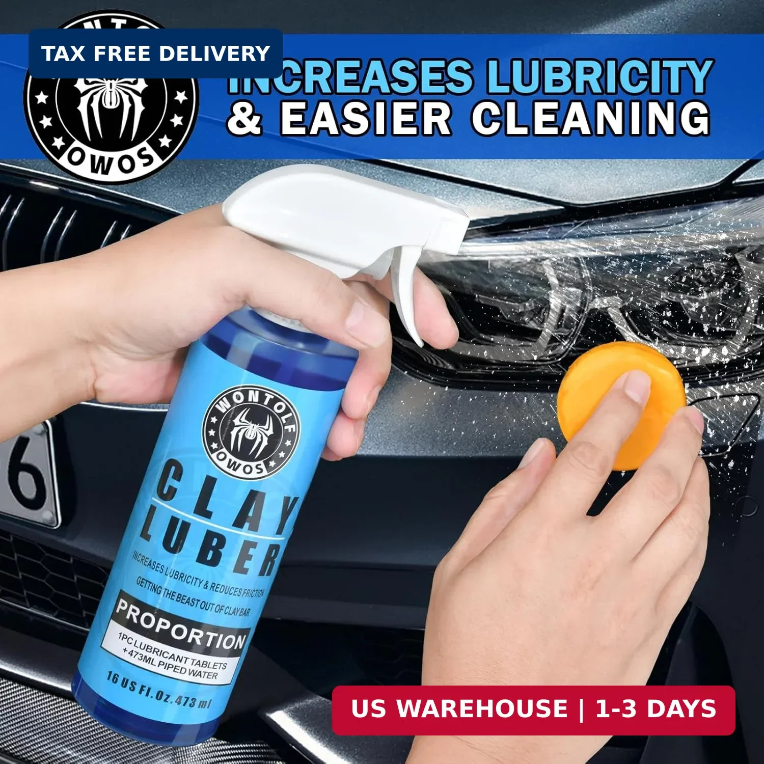 Wontolf Clay Bar Kit, Complete Clay Bars Auto Detailing Clay Luber Lubricant Car