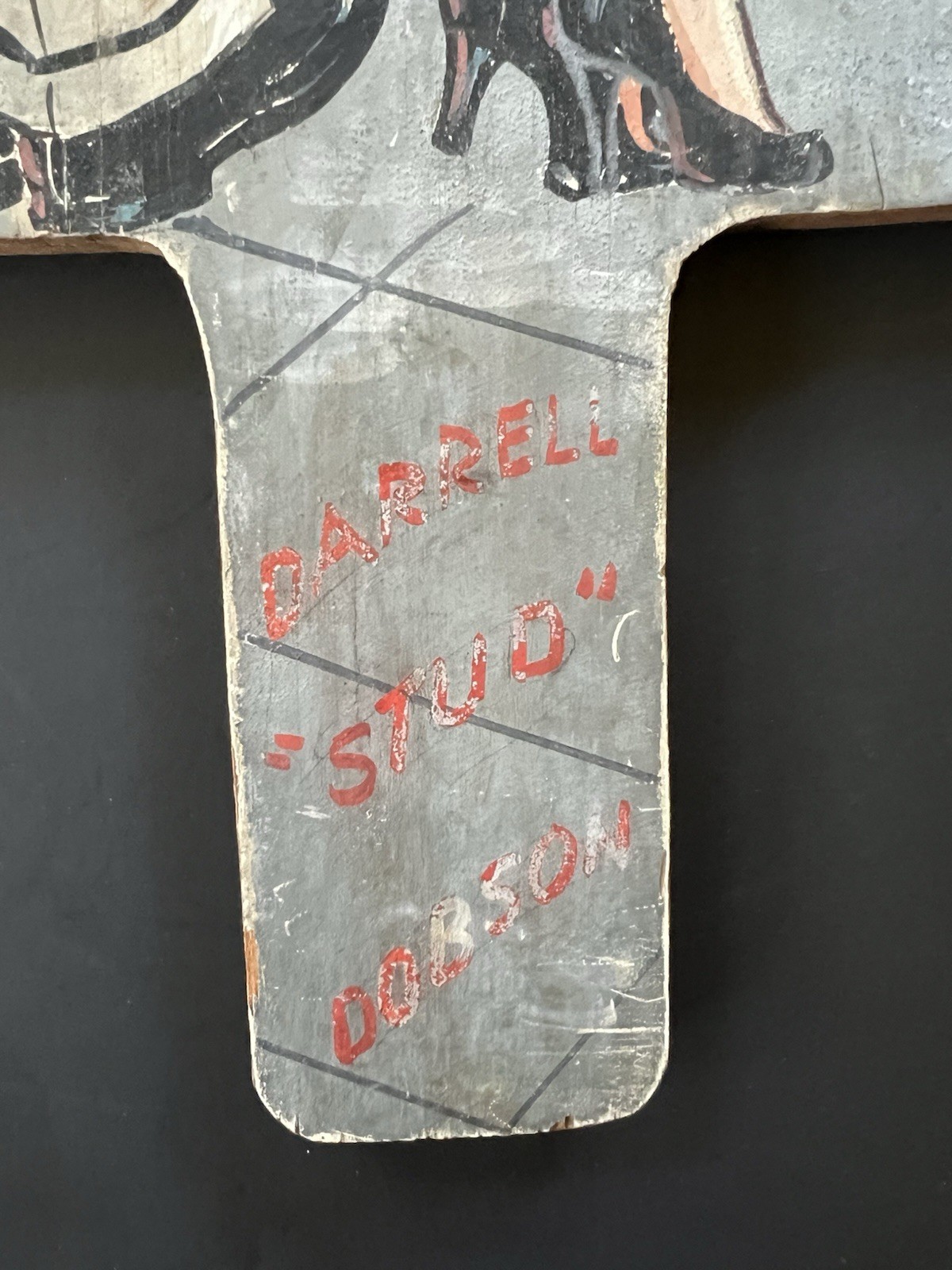 1950’s Hand Painted Comical Flirtatious Folk Art Fraternity Paddle