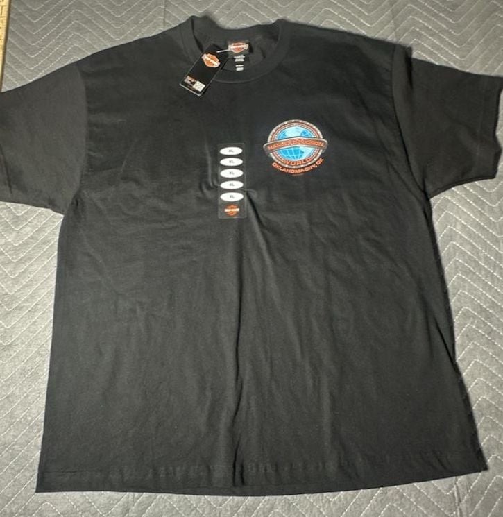 Vintage Harley Davidson NWT Men’s XL Oklahoma world globe 100% cotton