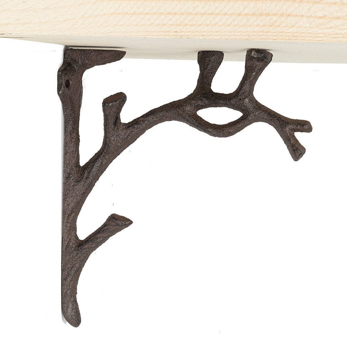 4 Cast Iron Metal 7.2×6.5″ Shelf Brackets Shelving Wall Braces Tree Twig Branch