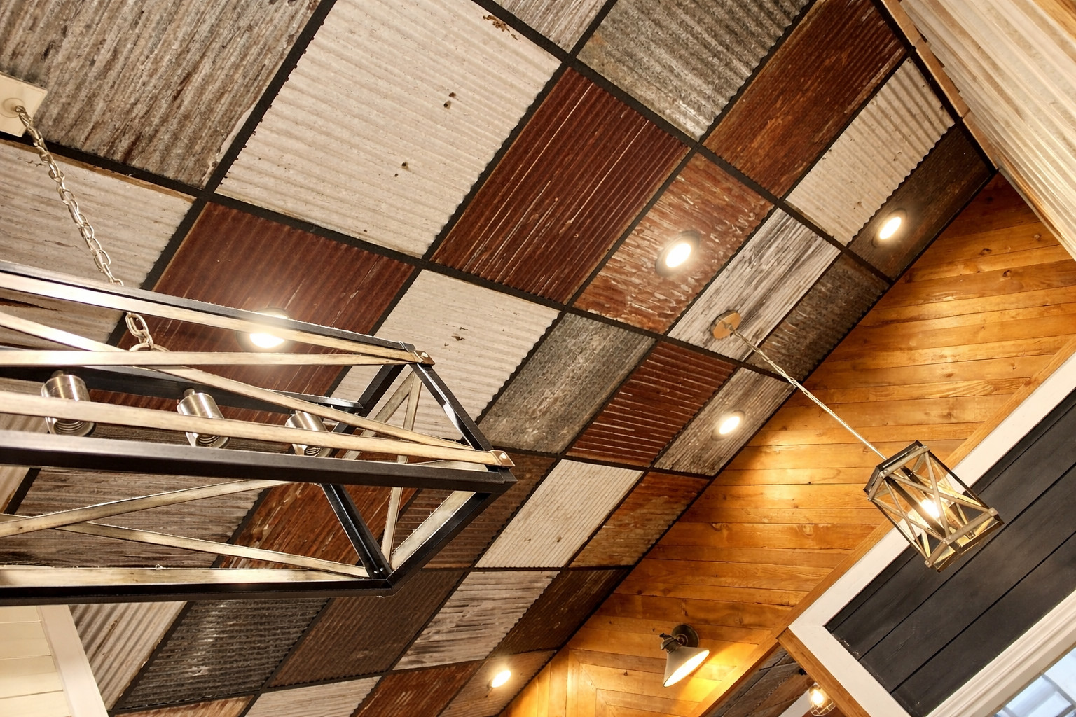 10 pcs. 2 x 2 (40 sq. ft.) DROP CEILING TILES RECLAIMED CORRUGATED BARN ROOFING