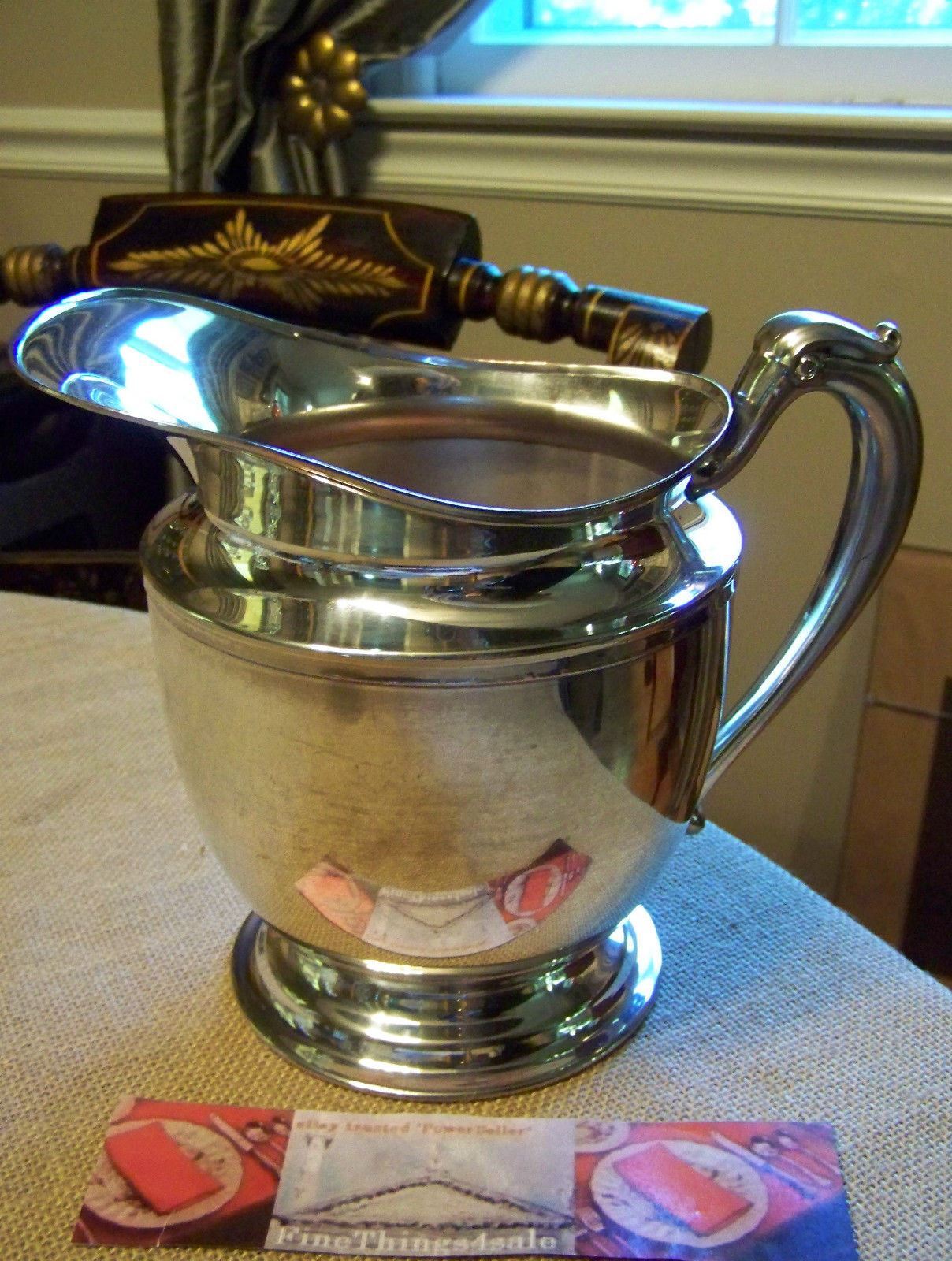 CLASSIC SILVER – LARGE WATER PITCHER – USEFUL SZ 1 1/2 QUART – VASE or WATER ETC