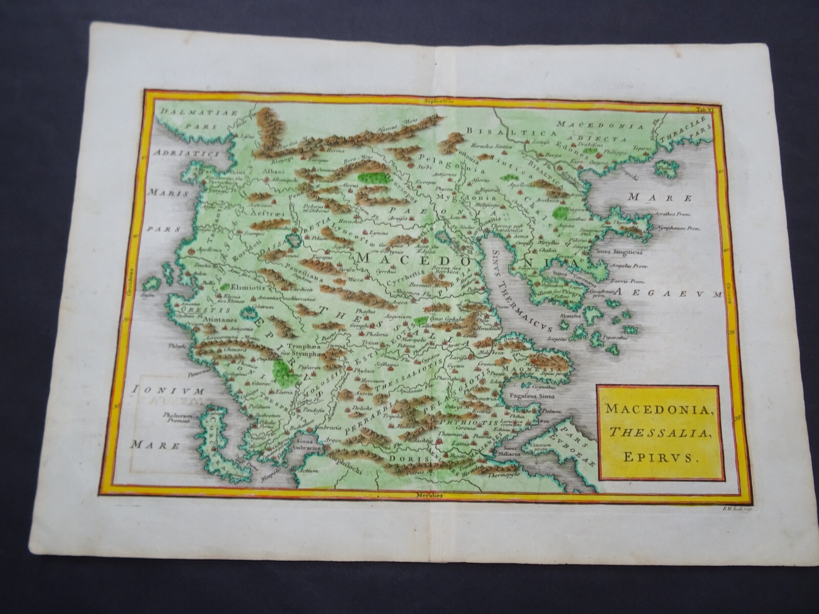 Antique Map of Macedonia by Christoph Cellarius 1795