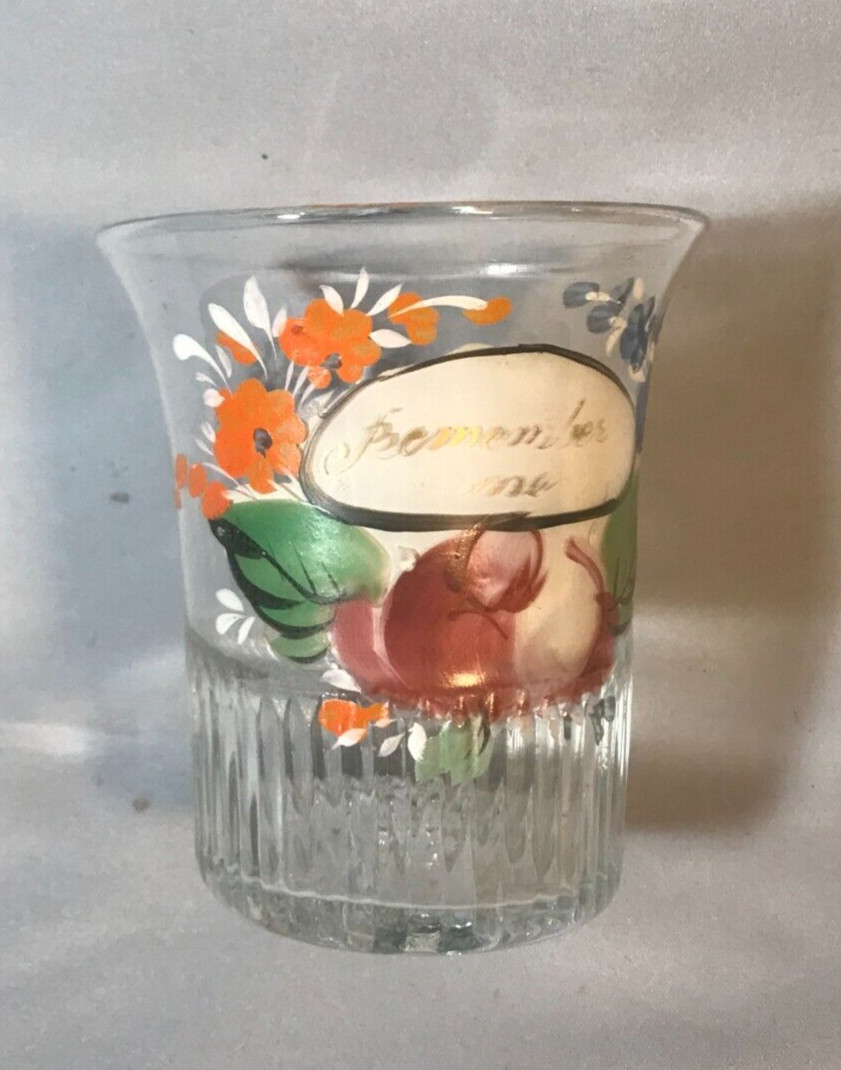 ON SALE!! Hand Painted Victorian Glass Cup Remembering the Deceased