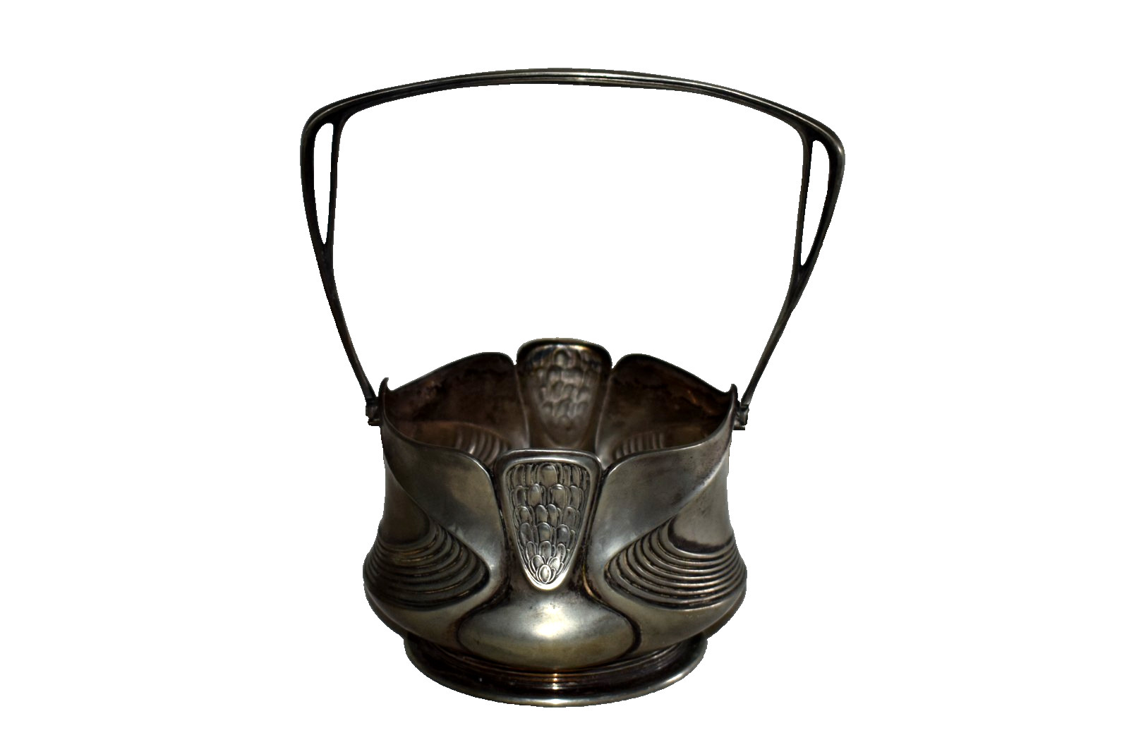 Antique Art-Nouveau Jugendstil Candy Basket Germany Hallmarked NO INSERT Rare!