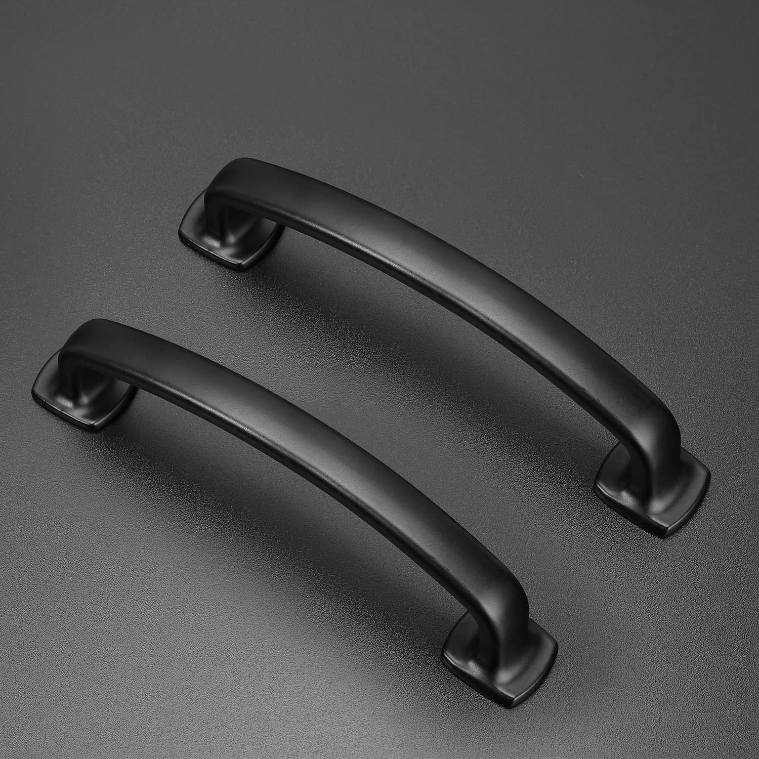 Ravinte Arch Cabinet Pulls Solid 10 Pack 5 Inch Matte Black Kitchen Cabinet H…