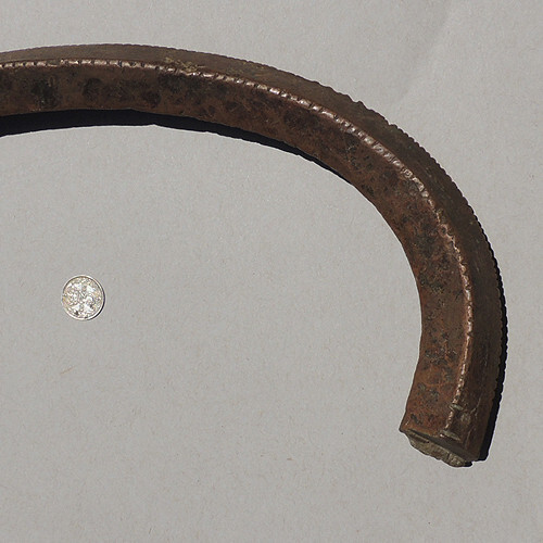an old antique decorated copper african queen manilla currency nigeria #47