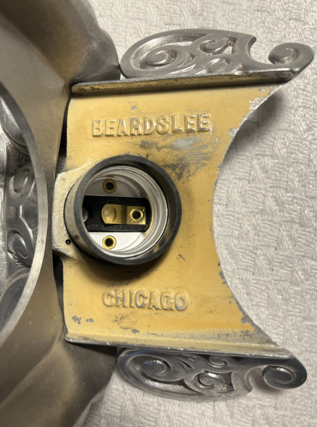 Antique Beardslee (Williamson) Sconce Single Socket Aluminum. Rewired.