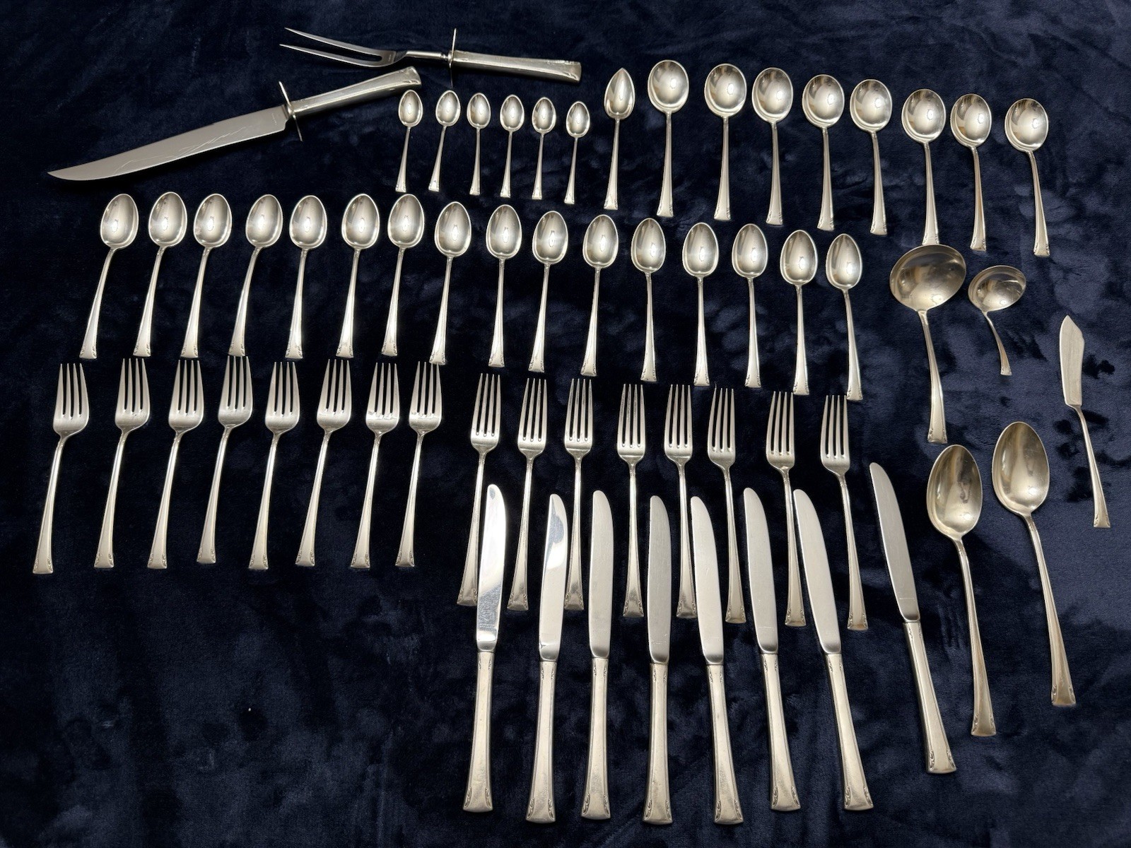 Serenity International Sterling Silver Flatware Set – 61 pieces