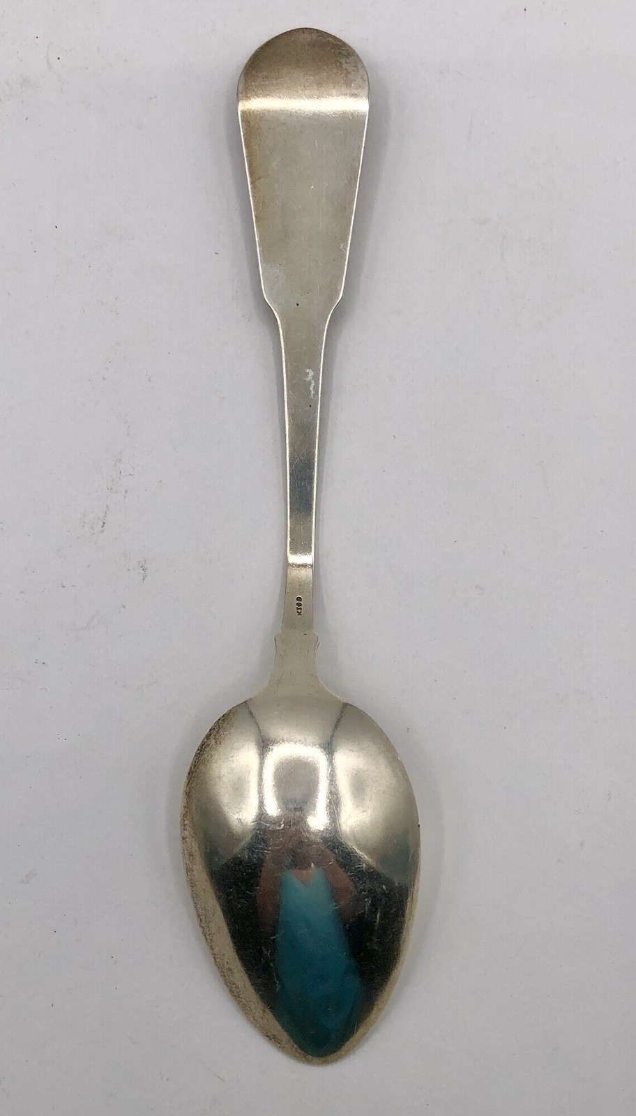 Antique Monogrammed Ornate Handle American Coin Silver Serving Spoon /b