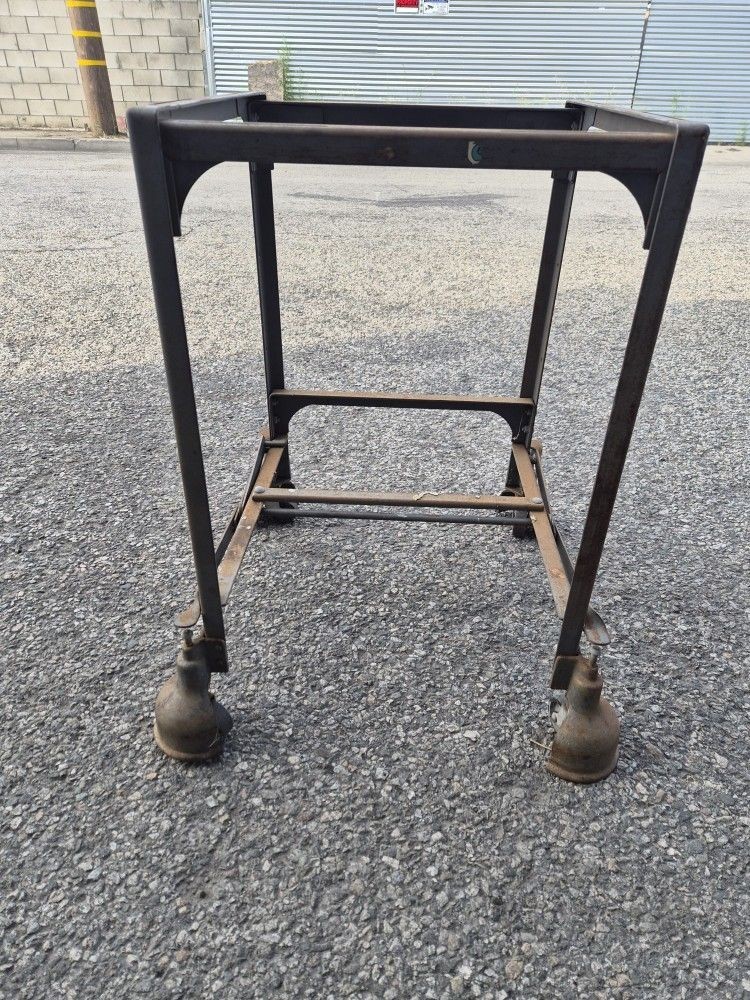 vintage industrial printer’s “turtle” table or typewriter stand Cast Iron Caster