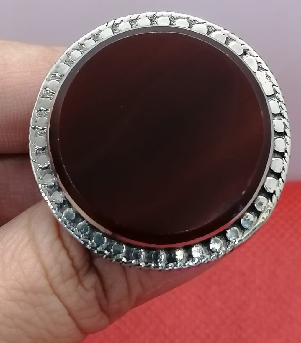 Tribal kuchi gypsy -agate stone Afghan natural silver wonderful ring