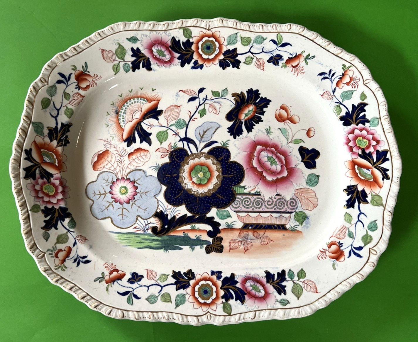Early 19thC Ironstone 15″ Imari Patterned Platter Hicks, Meigh & Johnson
