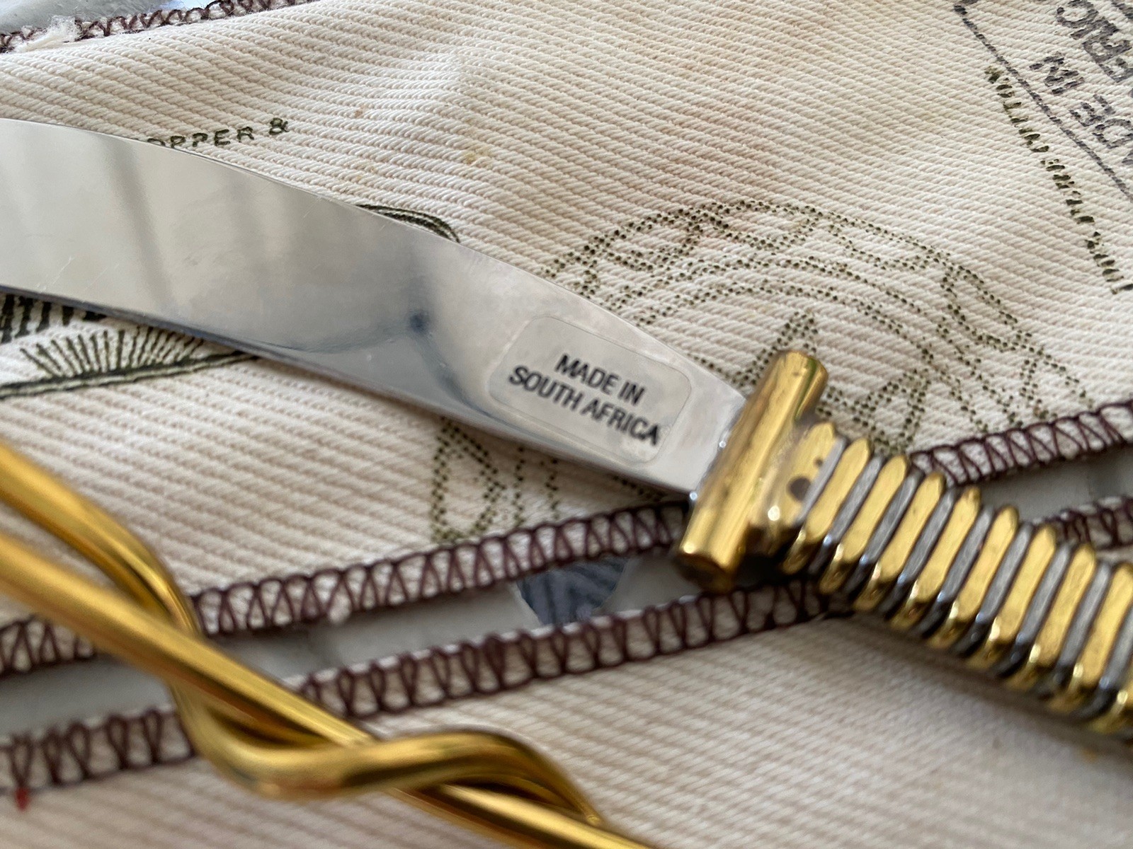 Handcrafted South Africa Creative Copper Brass Knife and Spoon