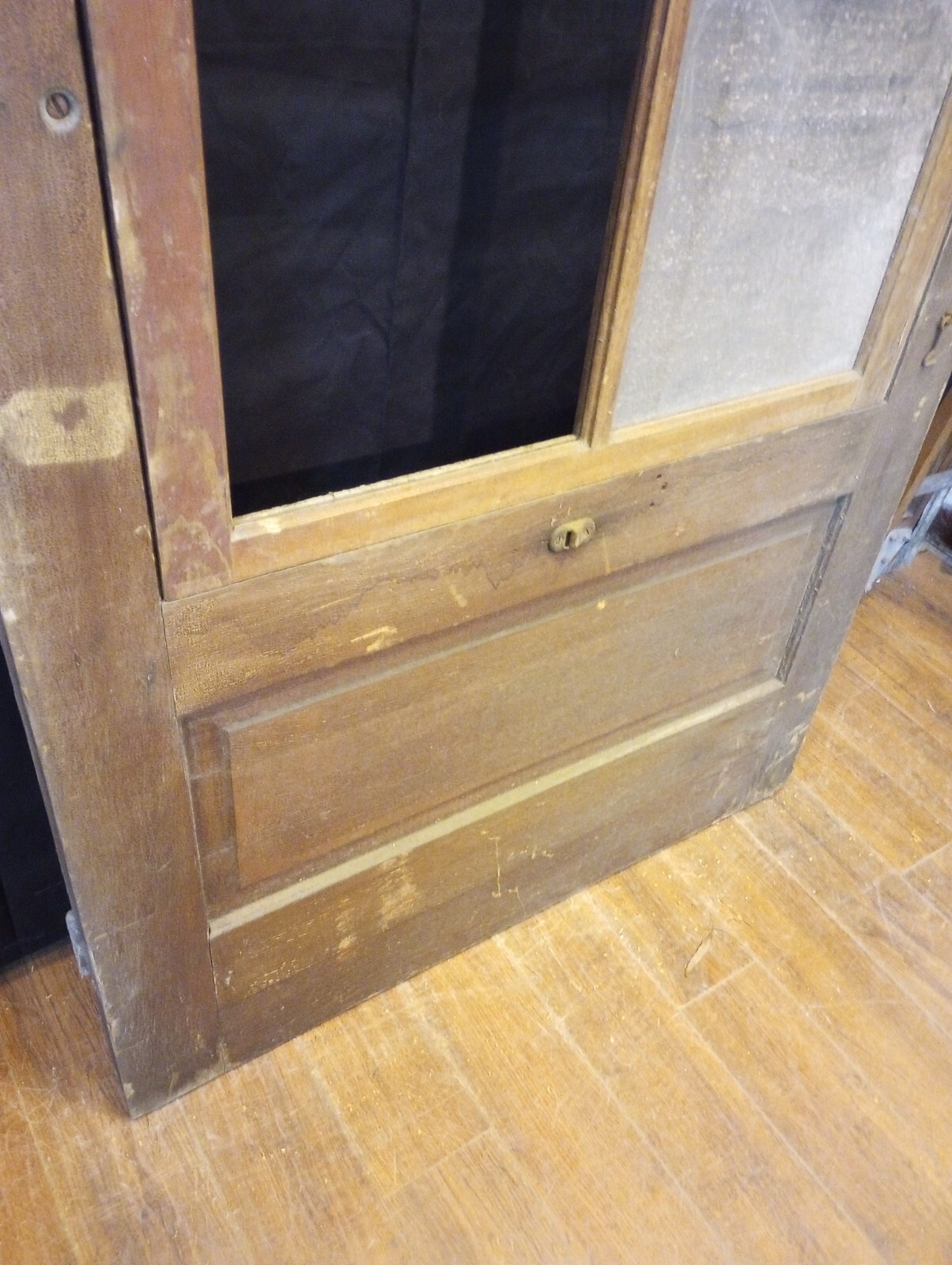 3/4 Glass 8 Pane Peek-a-boo Interior Door & Original Hardware 35 3/4″ x 84 1/2″