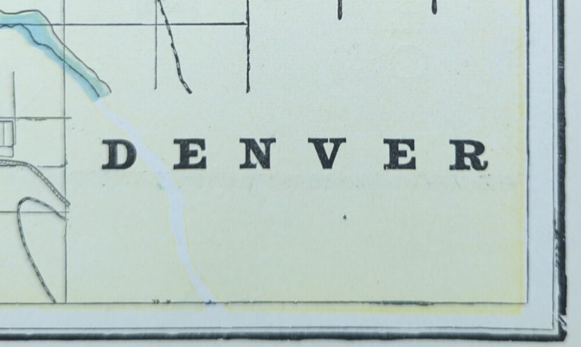 Vintage 1898 DENVER CO Map 14″x11″ Old Antique Original OVERLAND PARK GOLF CRSE