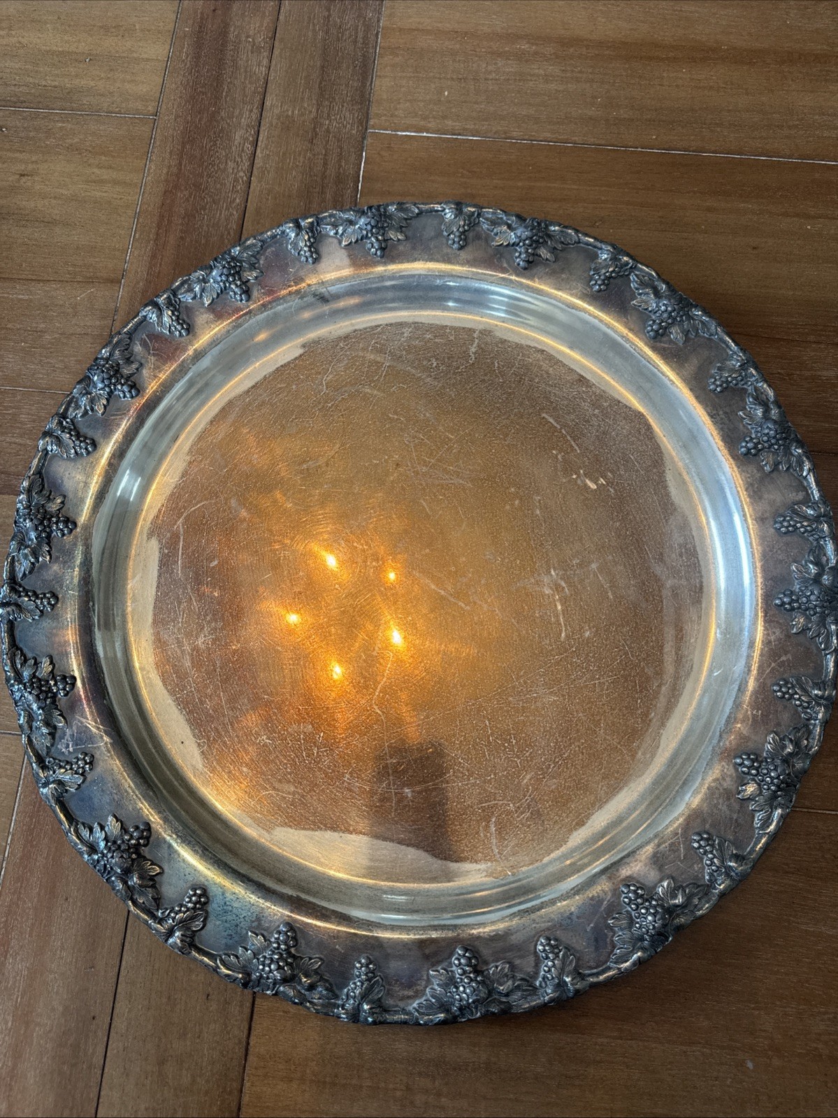 Sheffield Silver Co. Plate Vintage Tray Grape Vine Large Platter