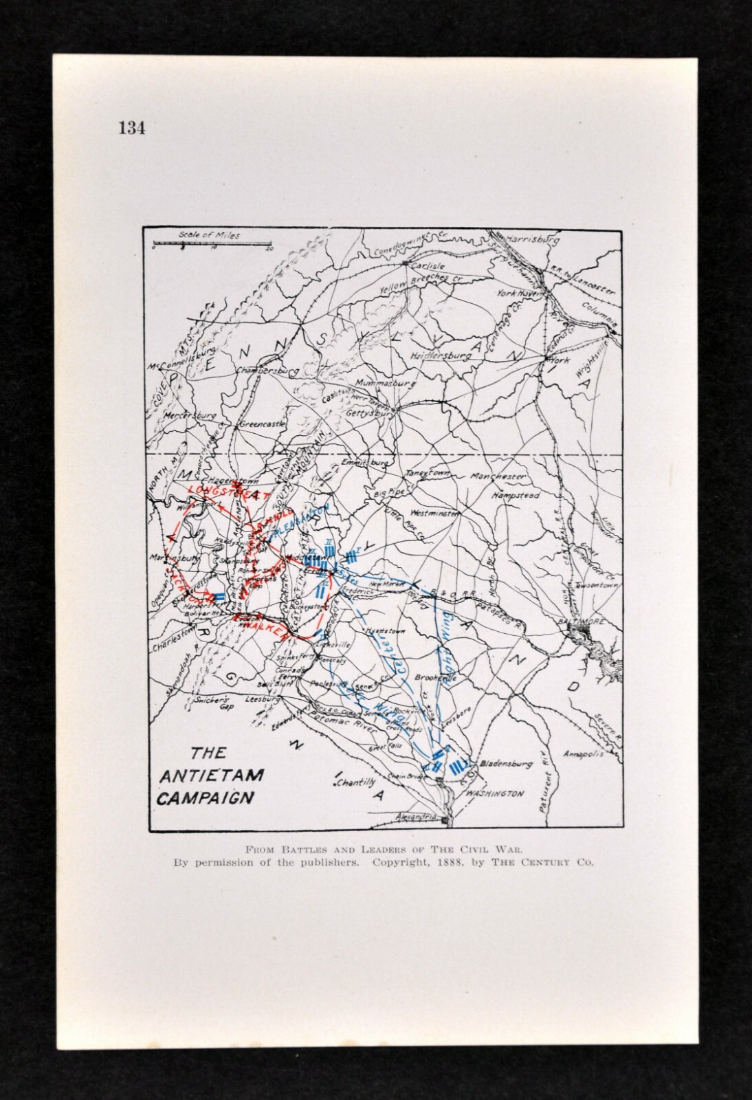 Civil War Map Battle of Antietam Campaign Theater of War Sharpsburg Virginia