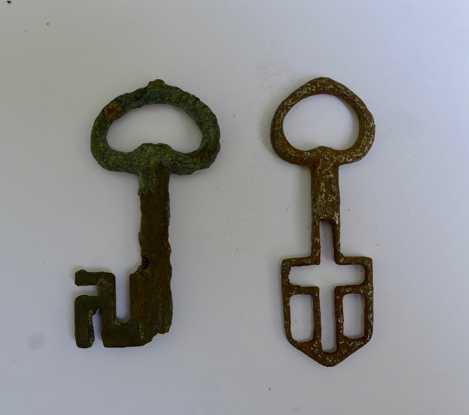 2 Nice Quality Gothic iron key’s 14th 15th. Century. Netherland