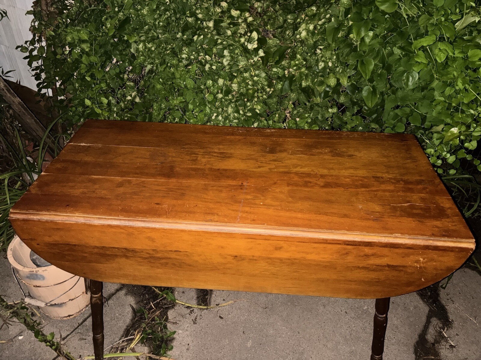 Antique Vintage Wooden Drop Leaf Table Mid To Late 1800s.