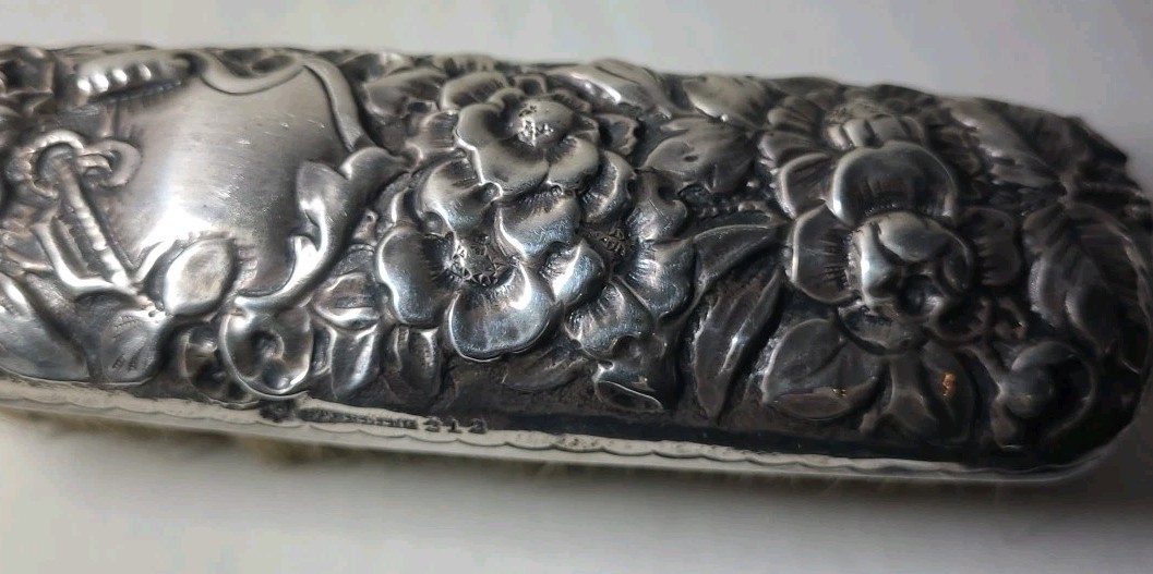 19th C. Gorham #212 REPOUSSE Sterling Silver Victorian Clothes Brush 5″ 73 Gram