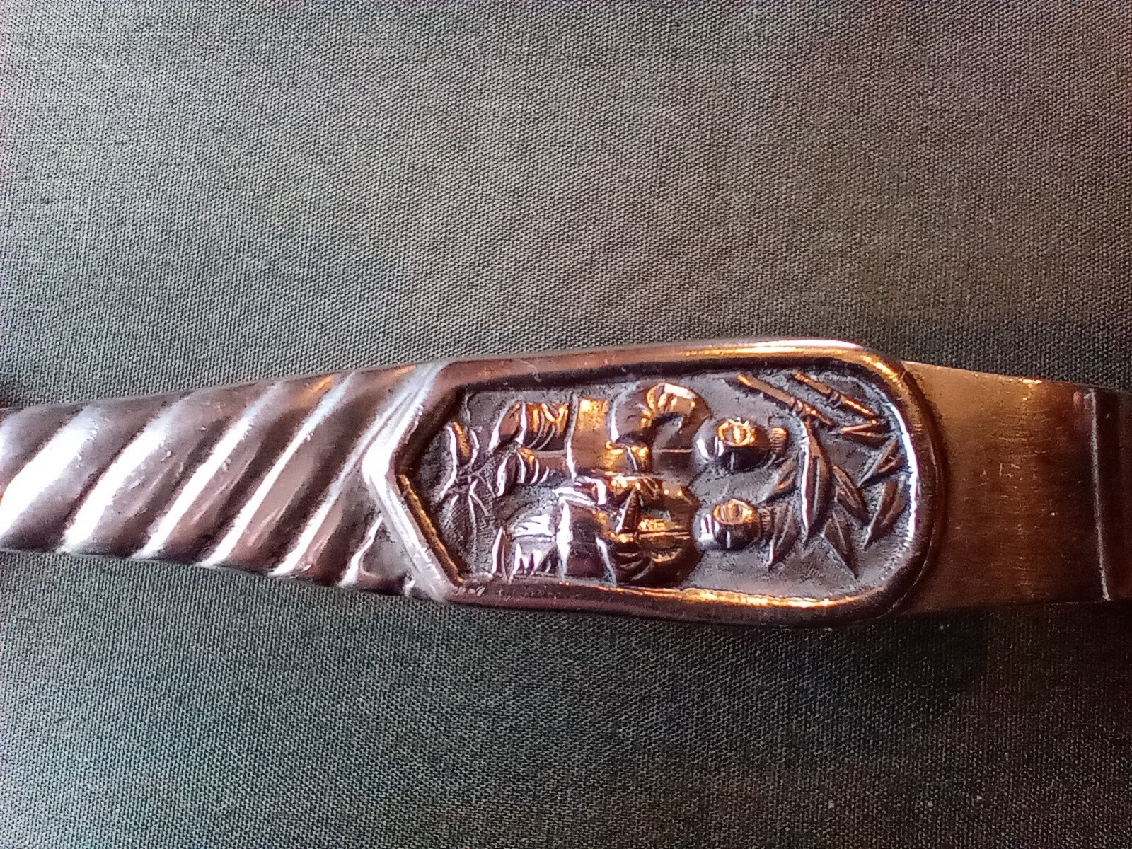 ANTIQUE QUALITY CHINESE SOLID SILVER SUGAR TONGS; MAKER: TUCK CHANG 1890 – 1915