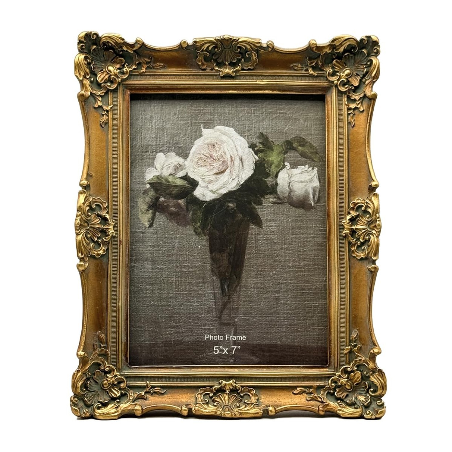 CISOO 5×7 Vintage Picture Frame Antique Ornate Bronze Gold Photo Frame, for T…