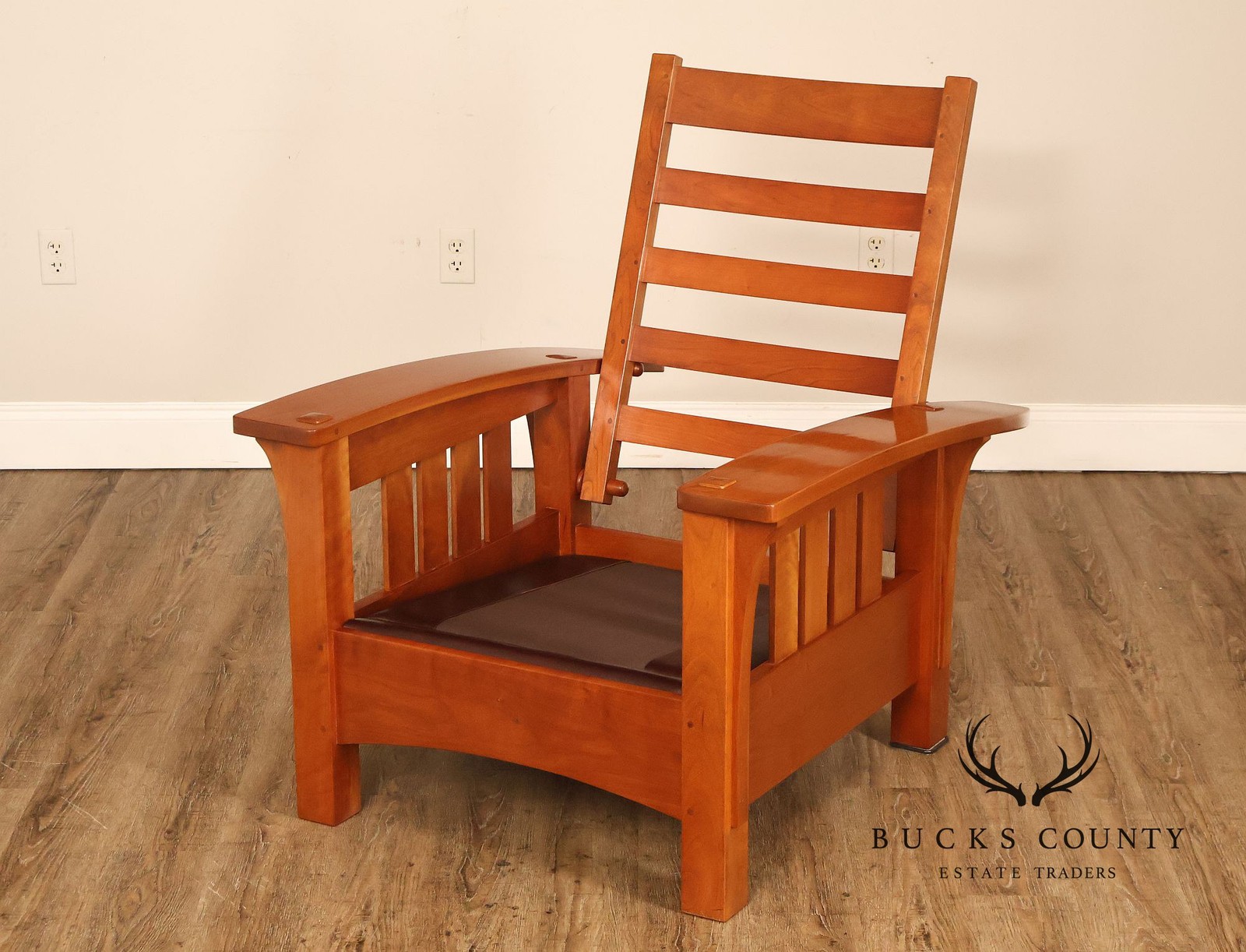 Stickley Mission Collection Cherry Bow Arm Morris Chair