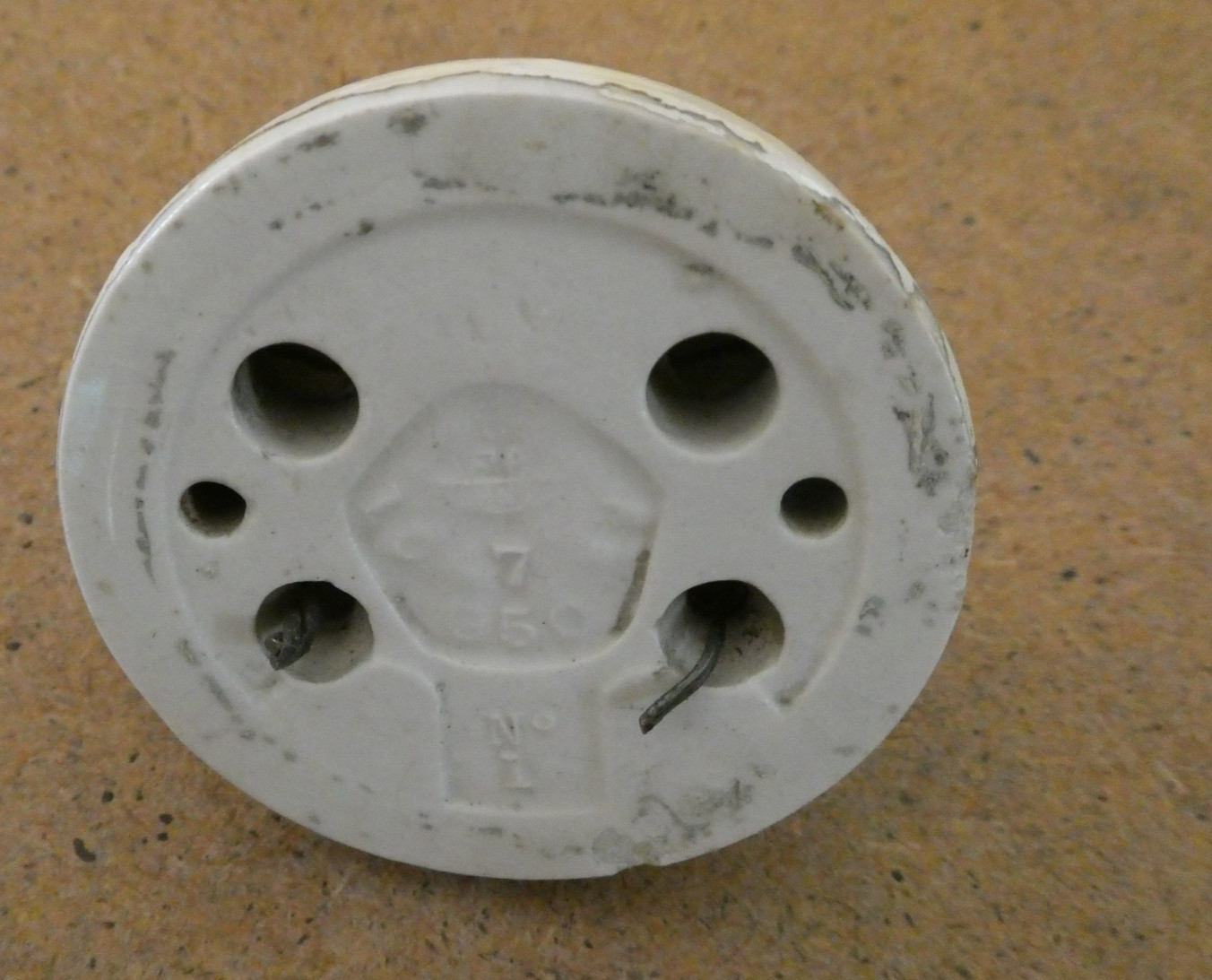 Vintage Vitreous Ceramic Brass Jelly Mould Toggle Light Switch White Base