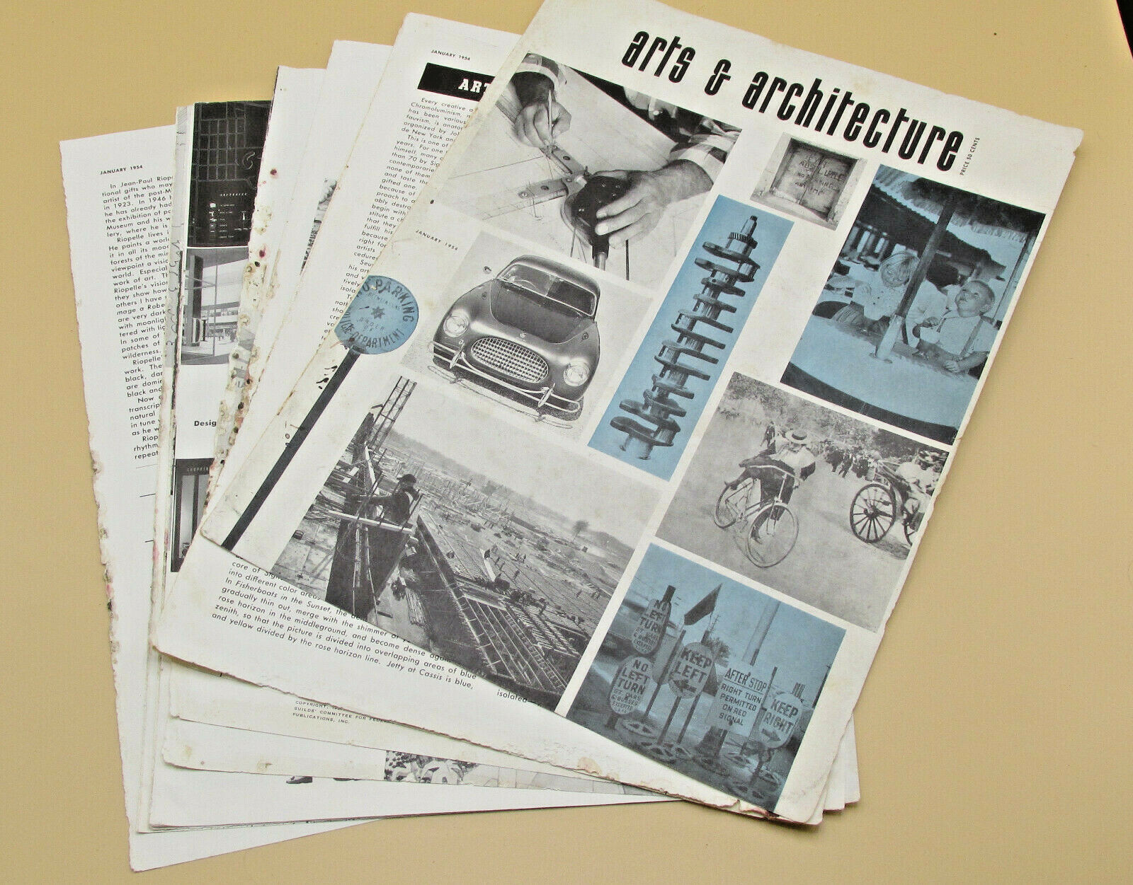 Original Issue Arts & Architecture Magazine January 1954 Loose Pages