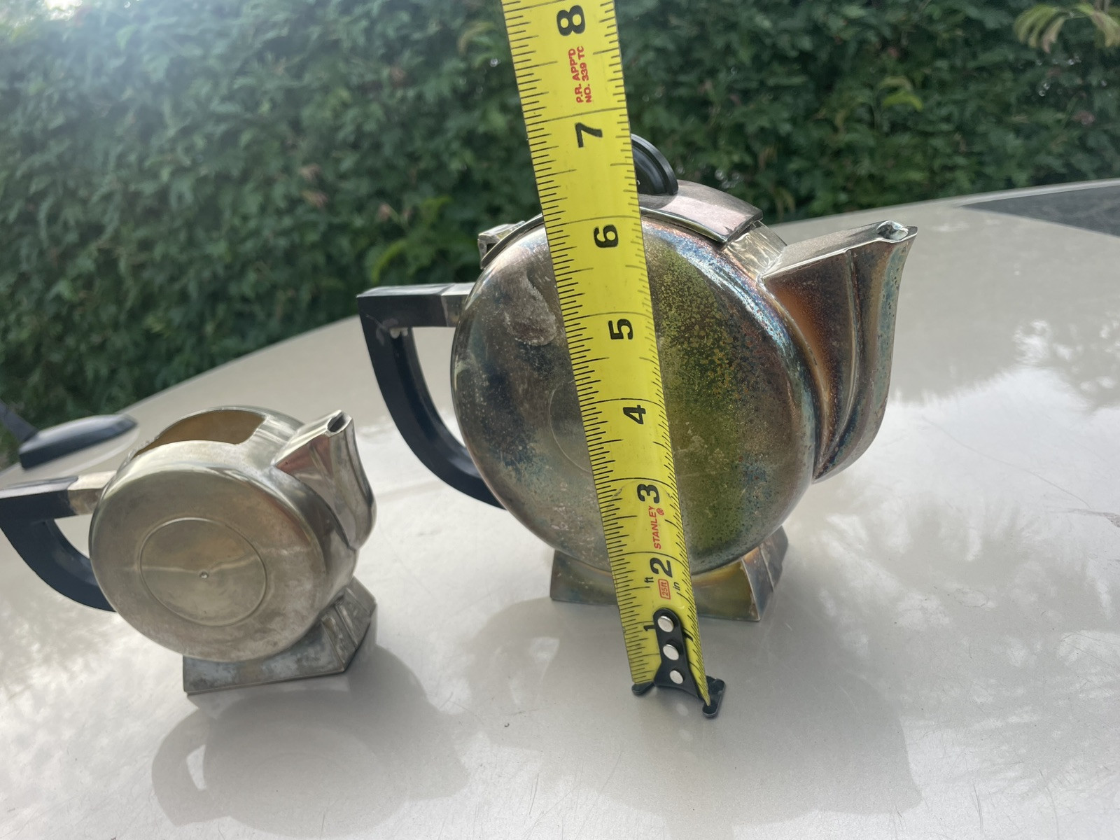 Christian Fjerdingstad, French Art Deco Silverplate Teapot and Creamer