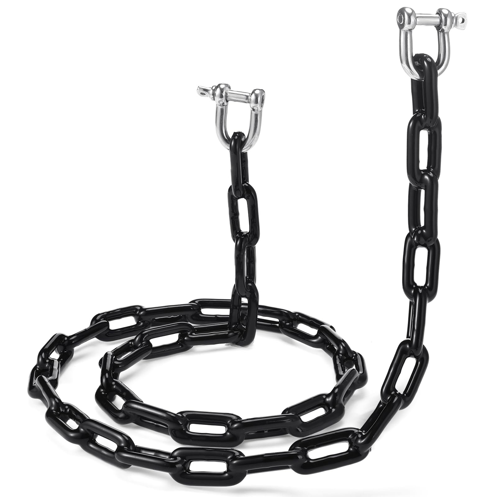 MorningRo 1 Pack PVC Coated Boat Anchor Chain 1/4 4 ft X 1/ 4 Inch, Black