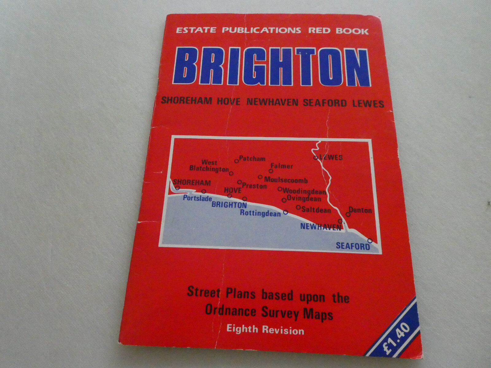 OLD MAPS ESTATE PUBLICATIONS RED BOOK MAP OF BRIGHTON 8th REVISION #H1140