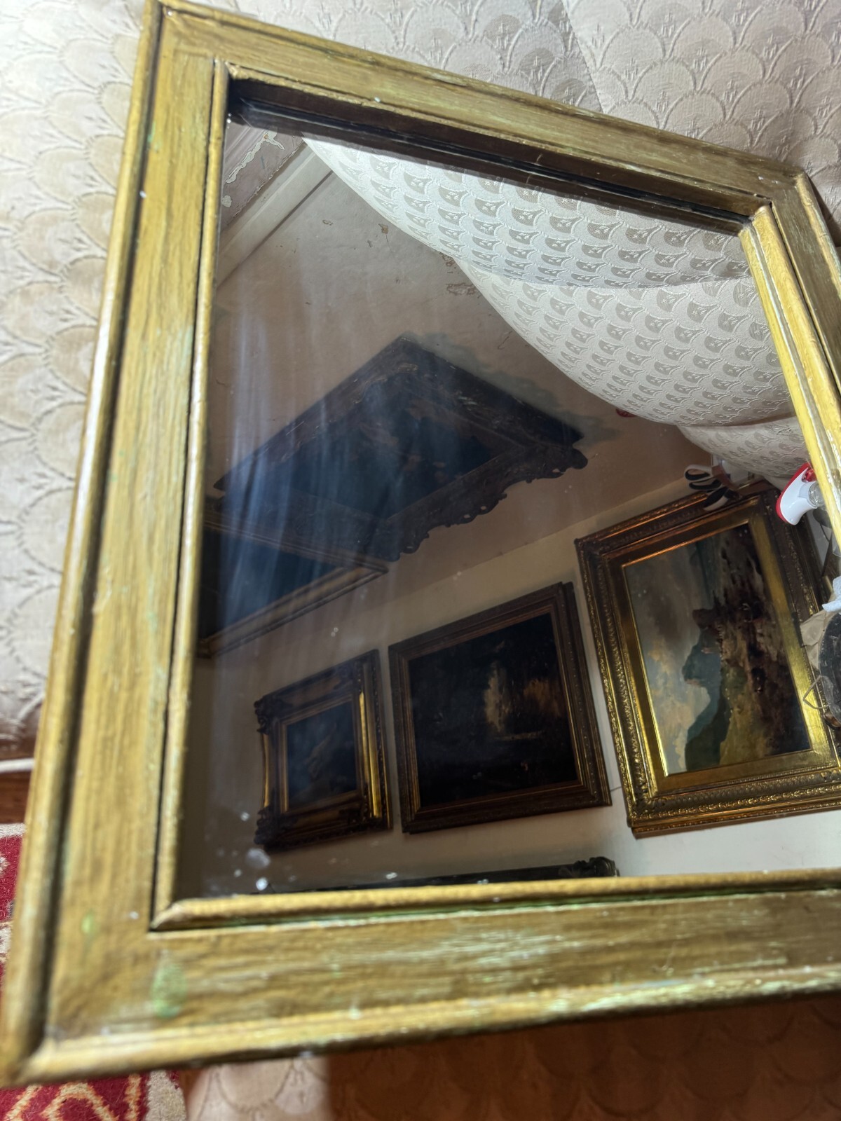Vintage Gold Tone Framed Rectangular Wall Mirror – 19.0″ W x 22.0″ L x 1.25″ D