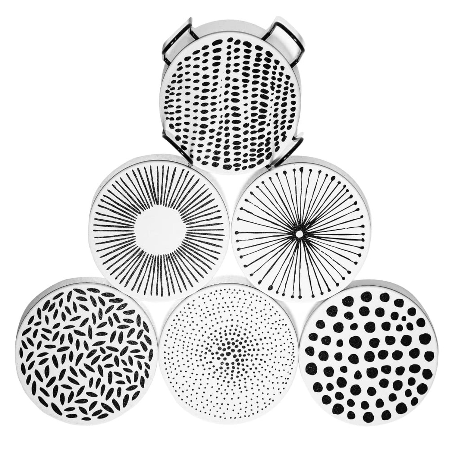 Coasters for Drinks, Absorbent Coasters Set of 6 Heat & Water Resistant Reusa…