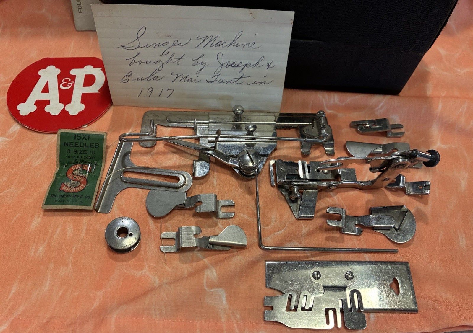 1900’s Sewing Machine Attachments and Accessories with Original Box and Ephemera