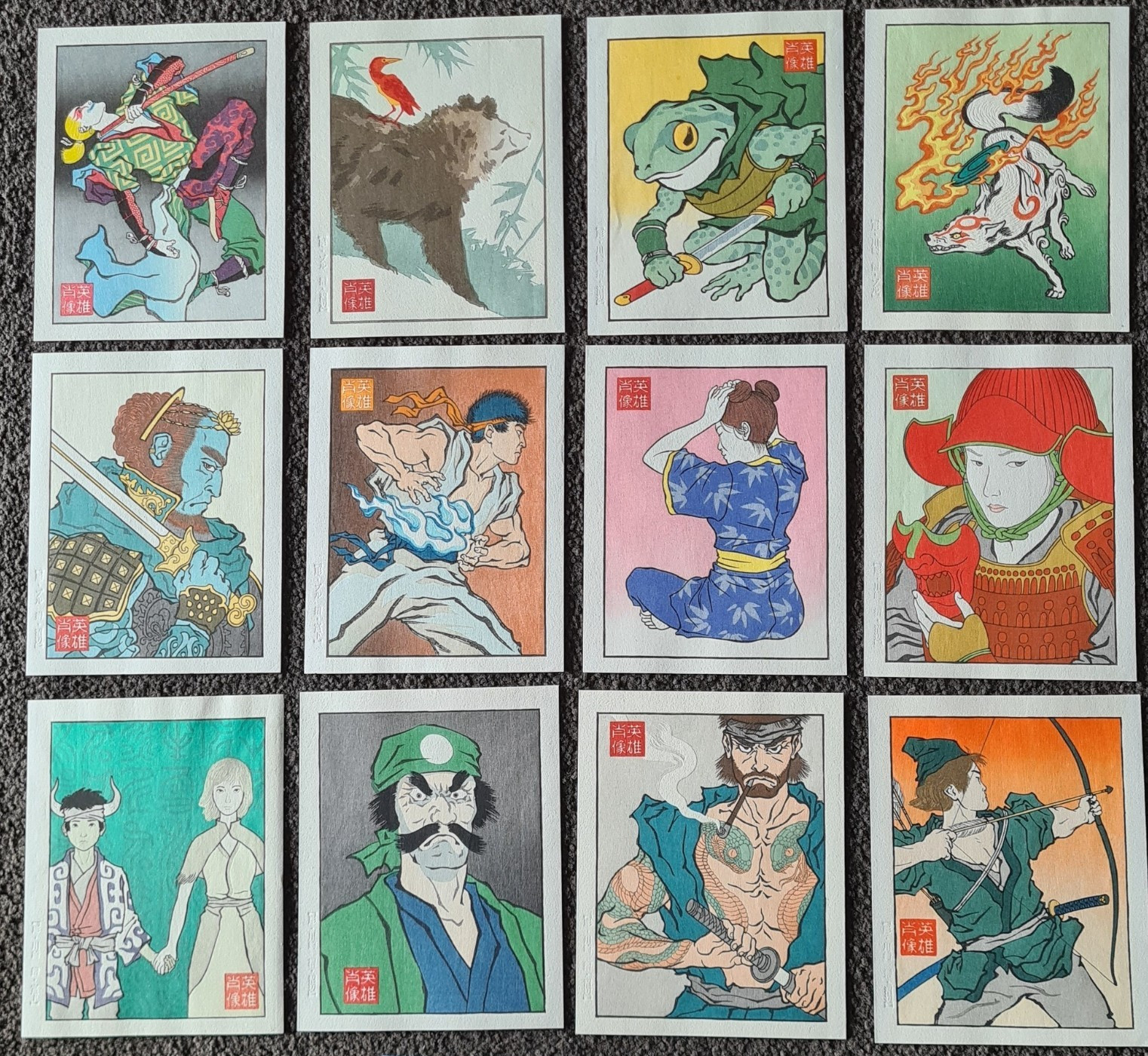 Ukiyo-e Heroes Portrait Woodblock Prints Complete Set #1 ***PRICE DROP***