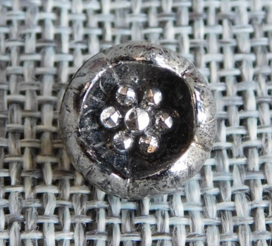 Antique Vtg Glass Button Charm String Flower Aprx: 1/2″ #129-D