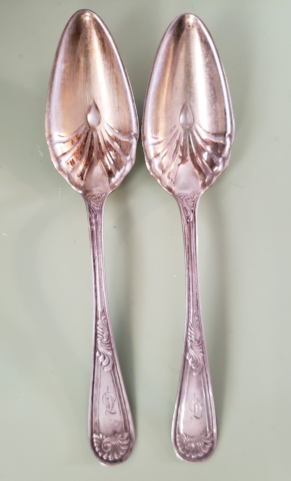 W.B. Studley Sterling Silver (.925) Citrus Spoon Pair Marked STERLING antique