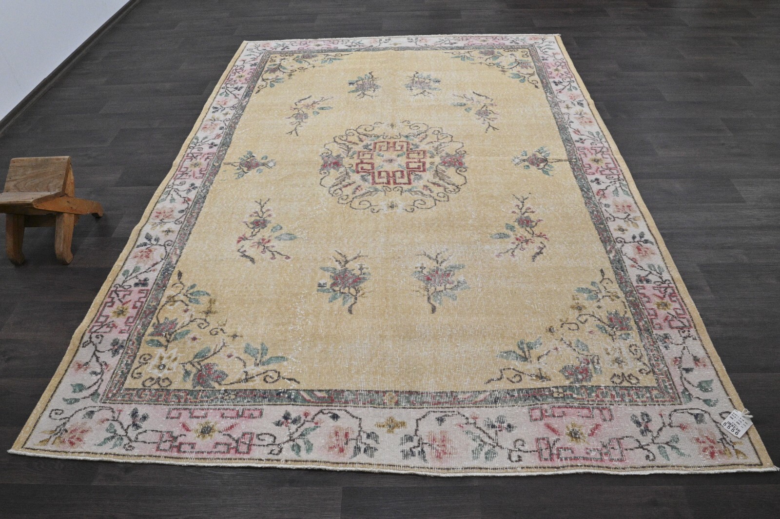 Oushak Turkish Vintage Rug 7×9 Kilim Rug Anatolian Handmade Boho Decor BEIGE