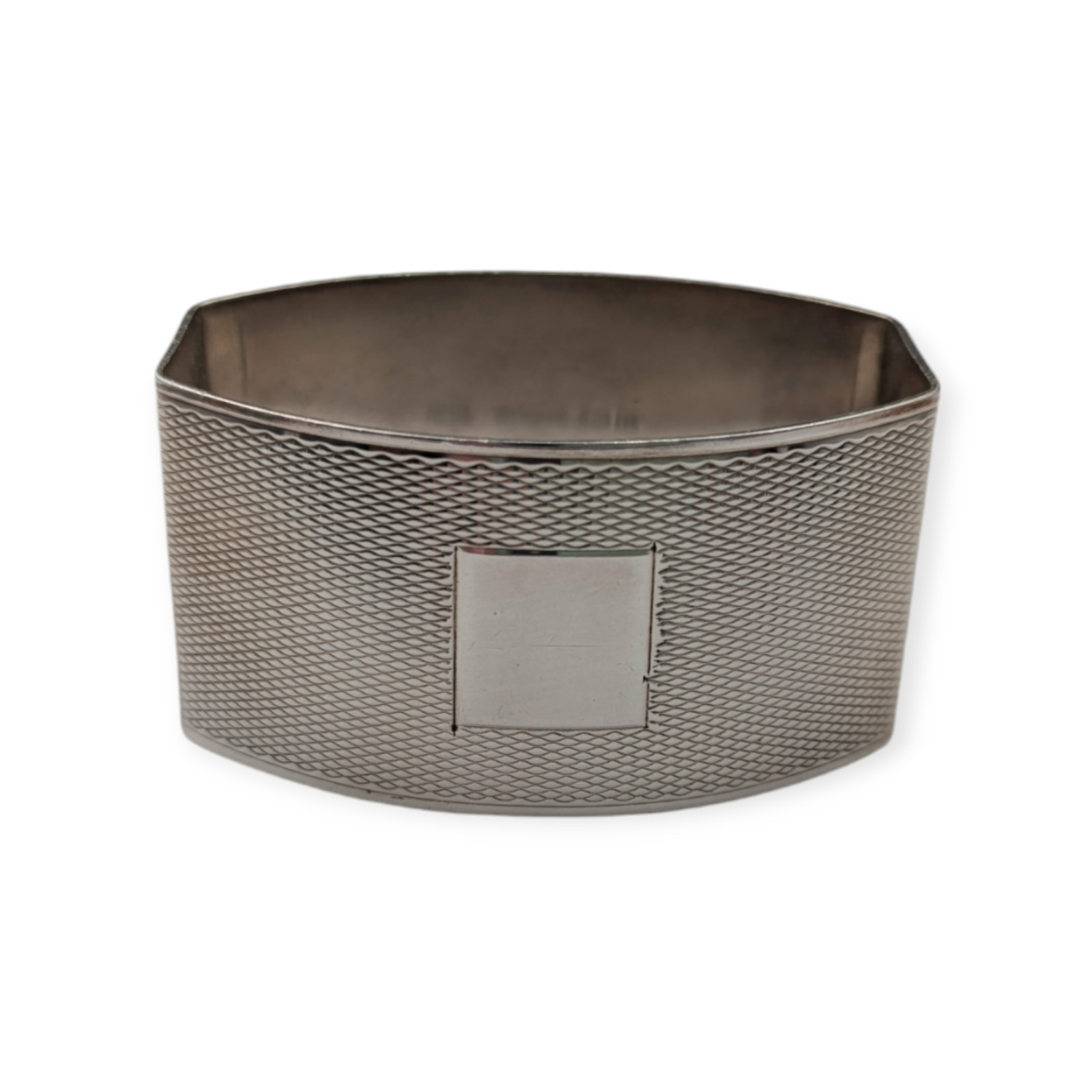 Engine Turned Napkin Ring English Sterling Silver 1931 Birmingham William Neale